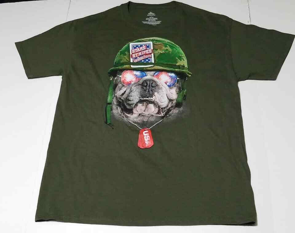 Way Celebrate Mens Army Green Bulldog Stars Stripes & Winning Fights XL/XG 46-48