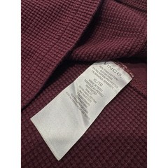 Vince Thermal Shirt Waffle Knit Pima Cotton XL Burgundy Maroon Long Sleeve Mint