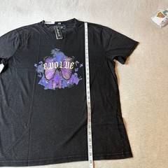 Mister Tee Evolve Butterfly Graphic T-Shirt Mens XL Black Acid Wash BY002US