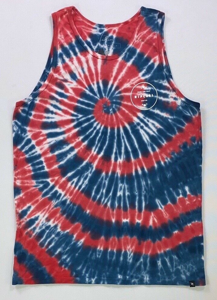 Men’s Ripcurl Rip Curl Patriotic Colors Tie Dye Cotton Tank Top Sizes S, M