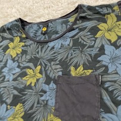 LOST Shirt Men M Slim Floral Black Skate Surf Island Hawaiian Y2k Pocket Tee M