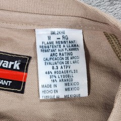 Bulwark FR Shirt Mens Medium Beige Henley Long Sleeve Flame Resistant Workwear