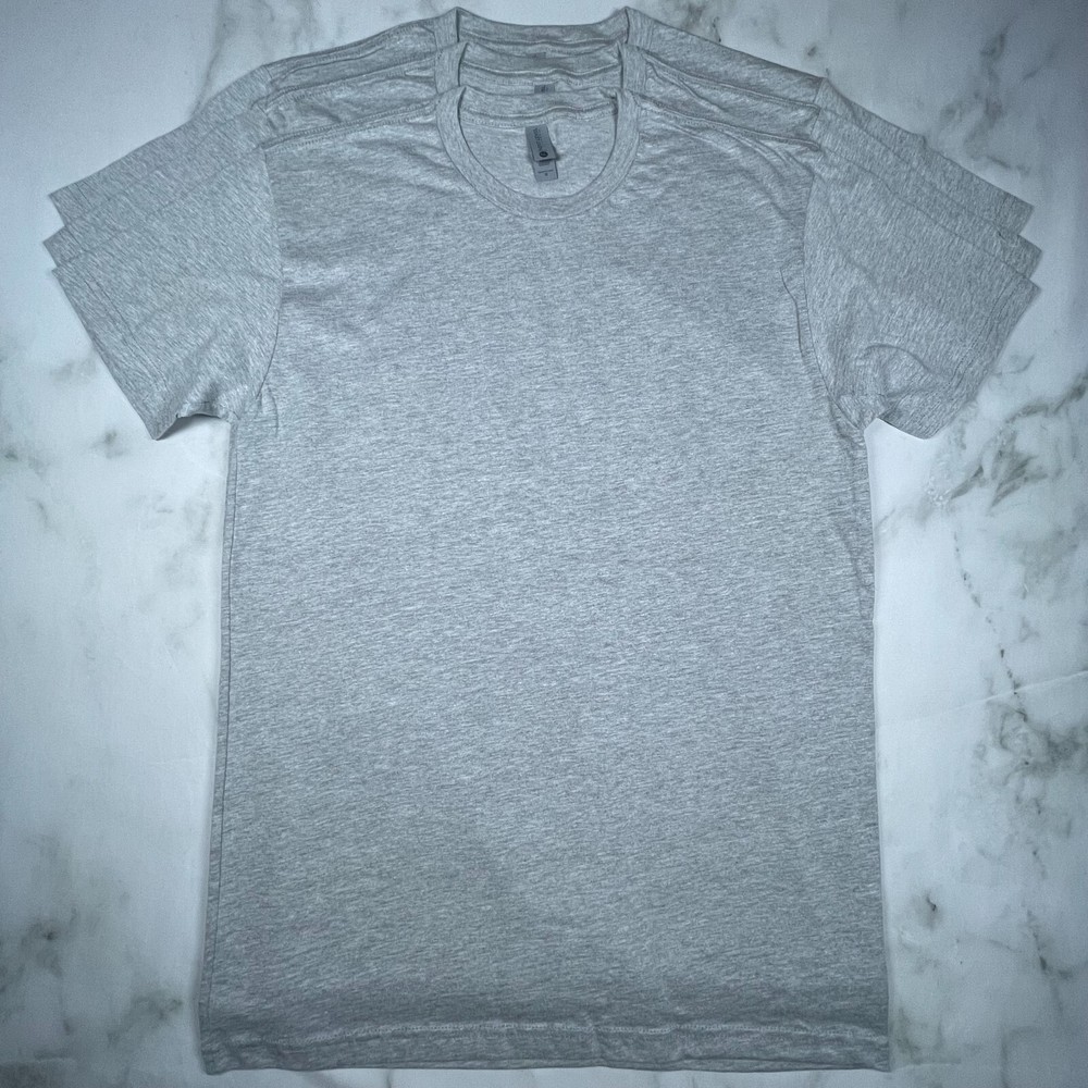 Lot of 3 Next Level Unisex Premium Gray TShirts Plain Super Soft US Size M