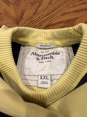 VTG Y2K Abercrombie Fitch Crew Shirt Men XXL Yellow Navy Rugby Striped Preppy