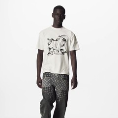 Louis Vuitton LV Birds Graphic Print Logo Cotton Crewneck T-Shirt White Size L