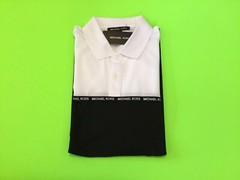 MICHAEL KORS Men’s Polo Short Sleeve T-Shirt SMALL White/Black MSRP $89.50 NEW