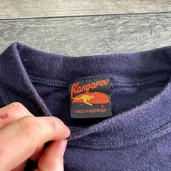 Vintage Kangaroo T-Shirt Australia Gday Sydney Embroidered Blue Mens Large