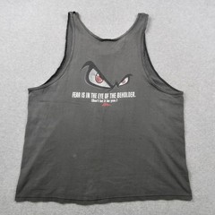 Vintage No Fear Tank Top Mens XL Faded Black Graphic Muscle Shirt 90s Distressed