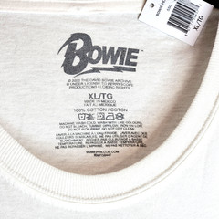 DAVID BOWIE Shirt Mens EXTRA LARGE XL WHITE Rebel Rebel Bolt NWT