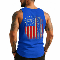 USA US Flag Patriotic 4th of July America (On Back) Tank Top