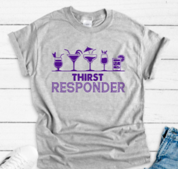 Thirst Responder Bartender Gray Short Sleeve Unisex T-shirt