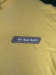 Vintage Old Navy Shirt Mens Sz M Yellow Box Script Logo Sport Athletic 90s y2k