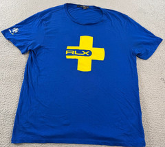 RLX Ralph Lauren Shirt Men’s XL Blue Blue Cross Graphic Logo Performance Tee