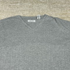 Pierre Cardin Shirt Mens XXL Gray V Neck Short Sleeve Knit Tee Soft Blend