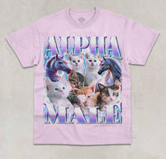 Alpha Male T-Shirt Kitten Cat Funny Meme Animal Bootleg Graphic Unisex Shirt