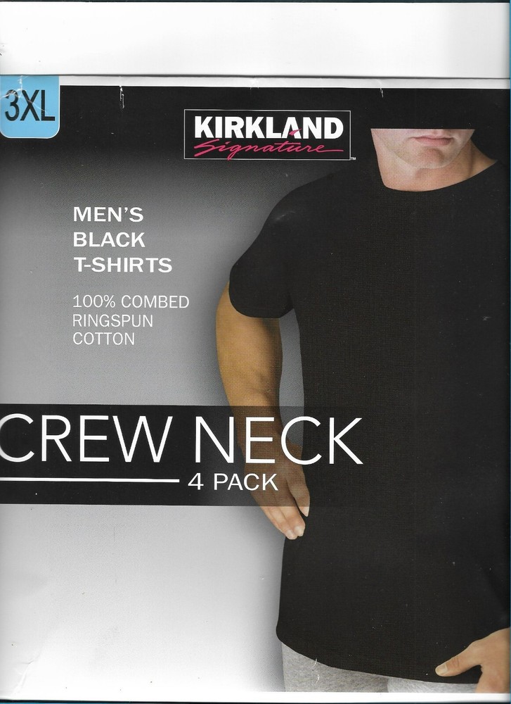 4-PC Kirkland Men’s Crew Neck Tee Tagless Comfort Cotton Size 3XL Vietnam RARE