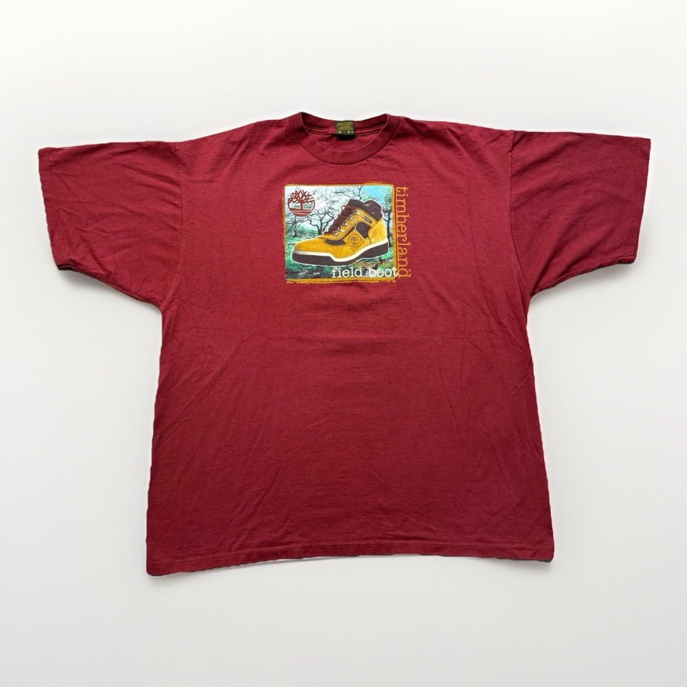 Vintage Timberland Field Boot T Shirt Mens XL 90s USA Made Promo Lace Up
