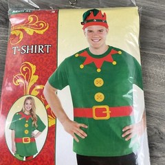 Elf Amscan Adult XL Novelty T-Shirt Unisex Short Sleeve Crew Neck Christmas