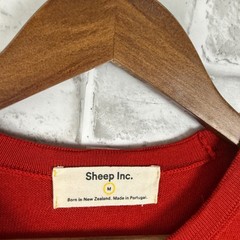 Sheep Inc Mens MEDIUM Ultra-Fine Merino Wool Knit T-Shirt Red Traceable Portugal
