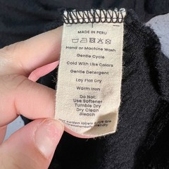 Arms Of Andes Black Alpaca Wool Pocket T-Shirt Size Medium Made In Peru