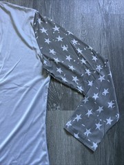 WEATHERED AMERICAN FLAG Lightweight Long Sleeve T Shirt Tee LIGHT GRAY MEDIUM