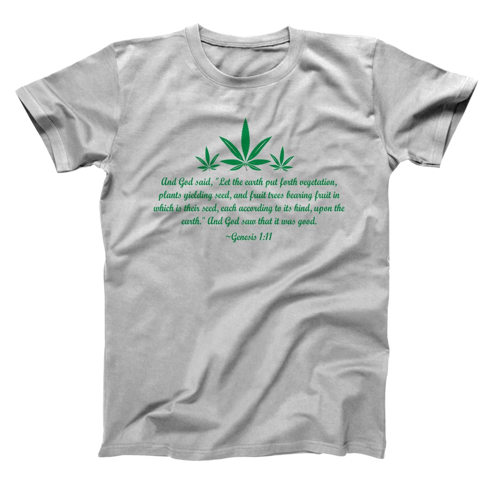 Genesis 1:11 Weed Price Herd Peace Love Bible Hemp Gray Basic Men’s T-Shirt