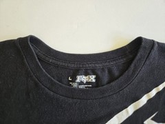 Fox Logo T-shirt Lightening 100% Cotton Size Large Long Length Black and White