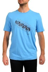 Hugo Boss Men’s “Tee 3” Blue Logo Print Short Sleeve T-Shirt US 2XL IT 56