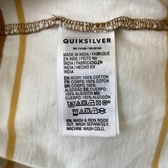Quiksilver Men’s Brown Striped San Miguel Short Sleeve Pocket Tee Shirt Sz L EUC
