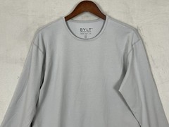 Bylt Drop Cut Lux Long Sleeve Shirt Men’s XL Grey Solid Stretch Gym Performance
