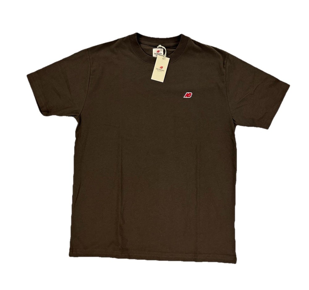 NEW New Balance Made In USA Core Short Sleeve T Shirt Brown Mens MT43543-RHE