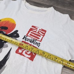 Vintage 80s Hong Kong Dragon T Shirt Mens M Medium White Tourist Tourism Travel