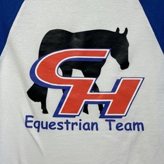 Vintage Augusta Sportswear Medium 3/4 Sleeve Baseball Shirt CH Equestrian Team M