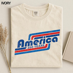 Patriotic 250 Years USA T-Shirt Vintage American Flag Independence Day Tee