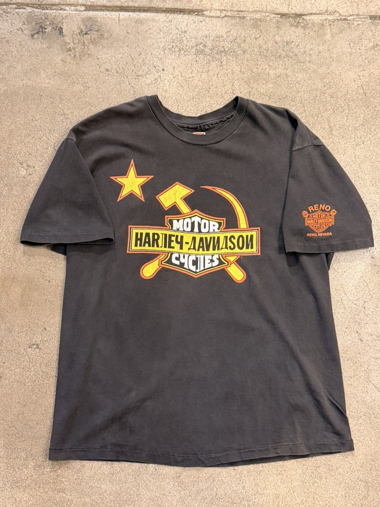 Vintage Harley Davidson Russia T Shirt 2xl Single Stitch Siberia 90s