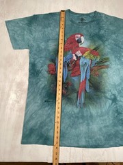 The Mountain Parrot Shirt Mens 2XL Blue Tie Dye Macaw Bird AOP Graphic Tee