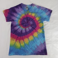 Gildan Tie Dye T Shirt Unisex Adult Small Rainbow Spiral Heavy Cotton New