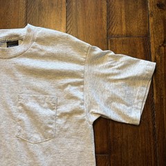 Vtg Platinum Plus Shirt Mens L Gray Pocket Tee T-Shirt Crewneck Made USA 50/50