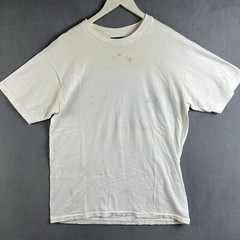 Vintage Umbro Shirt Mens Large White Sand Soccer Single Stitch 90s Thrashed USA
