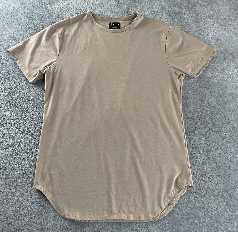 Cuts Clothing Elongated T Shirt Men Medium / S Tall Desert Beige Crew Neck Tee