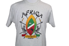 Vintage Kenya University Africa Shield Screen Stars T-Shirt Gray Men’s Size XL