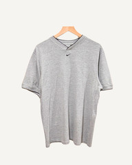 Vintage Y2K Nike Center Swoosh Crossover V-Neck T-Shirt – Heather Grey XL
