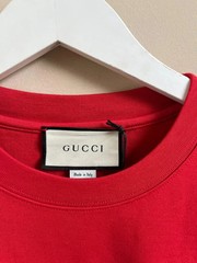Gucci Oversized Vertical Logo Tee in Red BNWT S