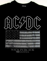 AC/DC Back In Black T-shirt ACDC Flag 1980 US Tour Tee Adult Men’s New