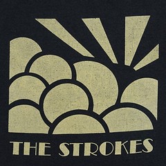 THE STROKES Art Deco Logo T-Shirt Black Small RARE Vintage post punk garage rock