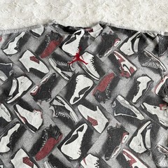Vintage Nike Air Jordan Shirt Tee Mens Large Gray Sneaker AOP Jumpman Streetwear