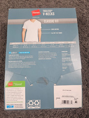 Men’s V Neck T Shirts S 34-36 Hanes Premium Classic Fit 5 Pk Ring-Spun Cotton