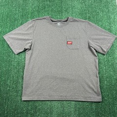 Milwaukee T-Shirt Men’s 2XL Gray Short Sleeve Pocket Workwear Crewneck Cotton