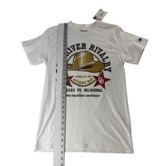 Champion Red River Rivalry Texas vs Oklahoma Golden Hat Graphic T-Shirt White S