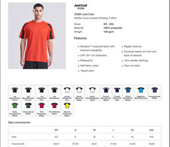 AWDis Men’s Contrast Cool T-Shirt Polyester Sports Gym Football Running Active T